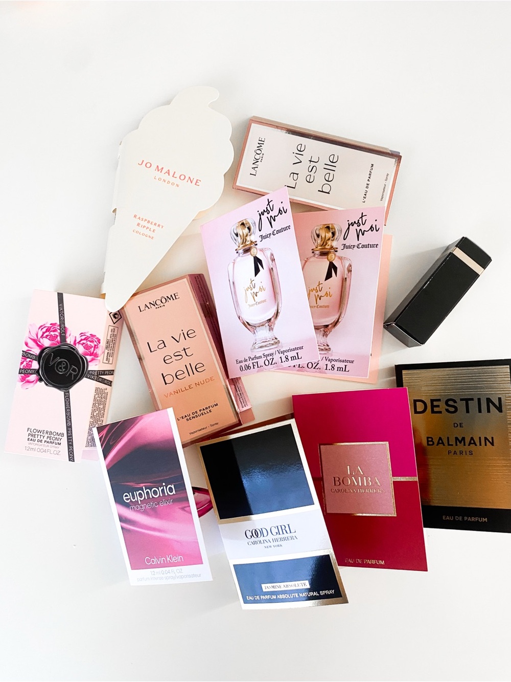 11pcs Sample Bundle Jo Malone Lancôme, Balmain Calvin Klein Viktor&Rolf & More